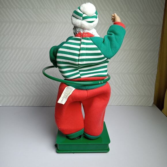 Vintage Hula Hoop Singing Dancing Santa Claus Animatronic 13.5“ Rock Roll Santa - Picture 4 of 7